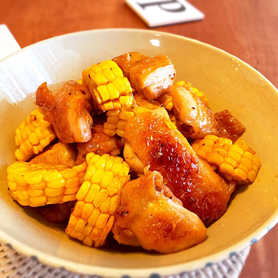 鶏とトウモロコシの照焼き|55yukiさん