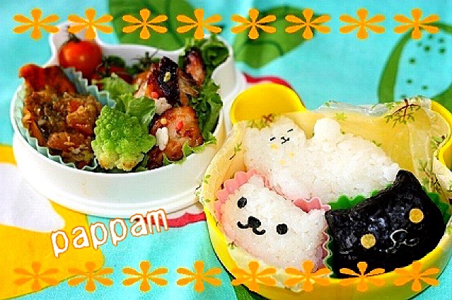 キャラ弁 ねこあつめ しろねこさん くろねこさん まんぞくさんおにぎり弁当 ぱっぱむ Snapdish スナップディッシュ Id Uvovia