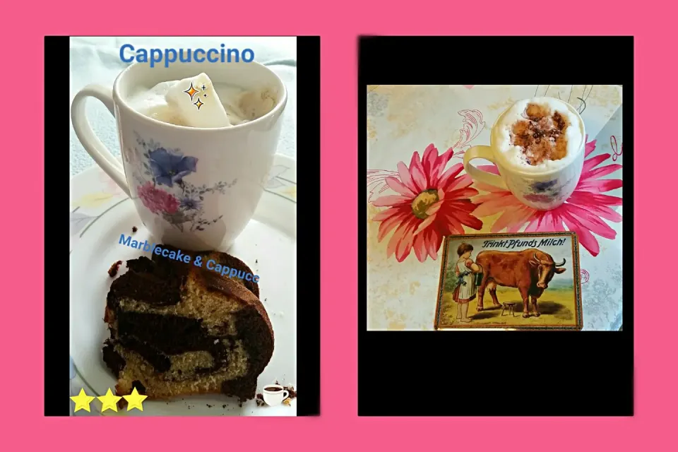 Flower Power Cappuccino with homemade Marmor Gugelhopf / marble cake|Najeskaさん