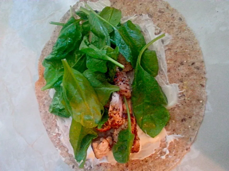 Pork loin and spinach wrap with mayo|Crystal Lemieuxさん