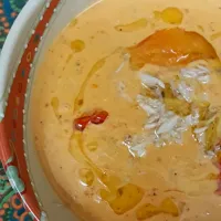 Snapdishの料理写真:crab bisque with Mama Lil's pickled peppers|Julia Karma Aguillon-Garciaさん