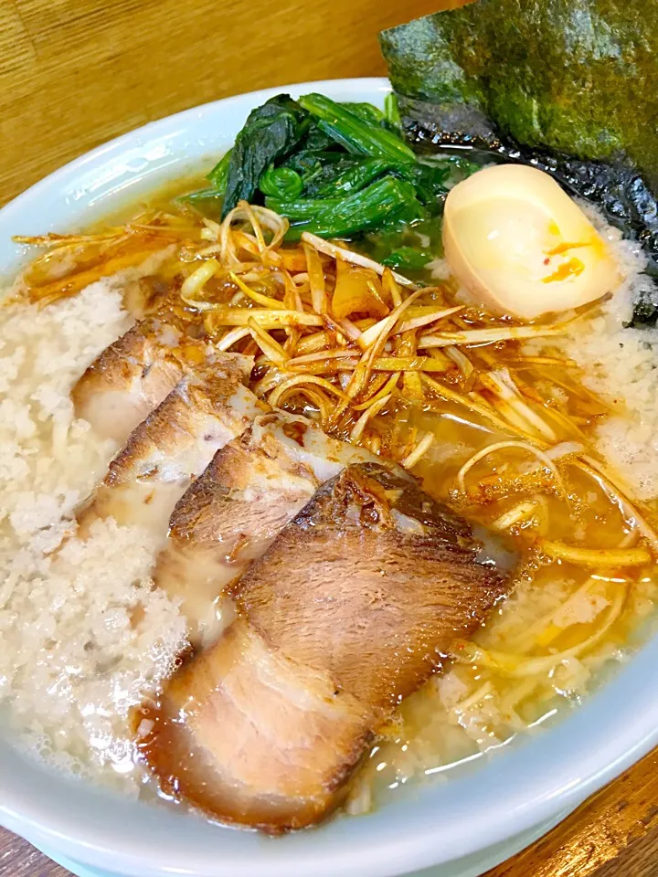 黒嵐のネギチャーシュー麺|あぽもさん