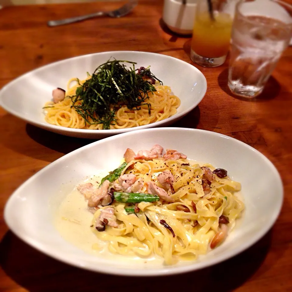 若鶏とアスパラのフィットチーネパスタ😋🍝|千愛さん