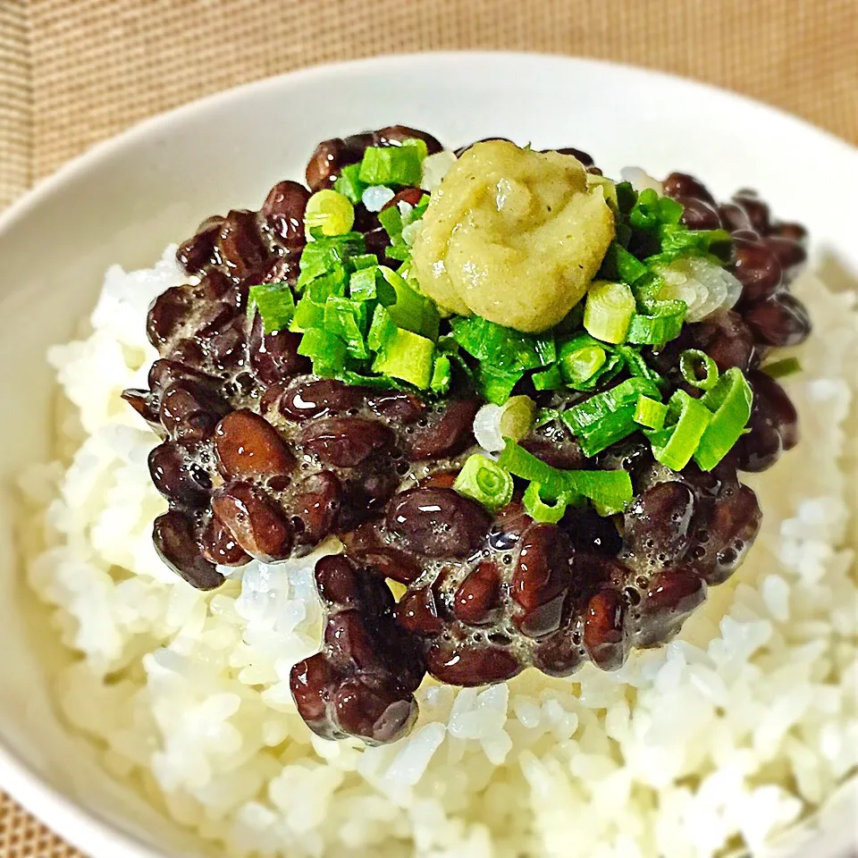 黒豆納豆御飯|ち〜おんさん