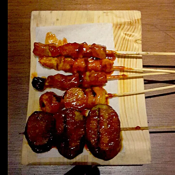 Snapdishの料理写真:Chicken satay and egg plant satay|Jeanny Angsenさん