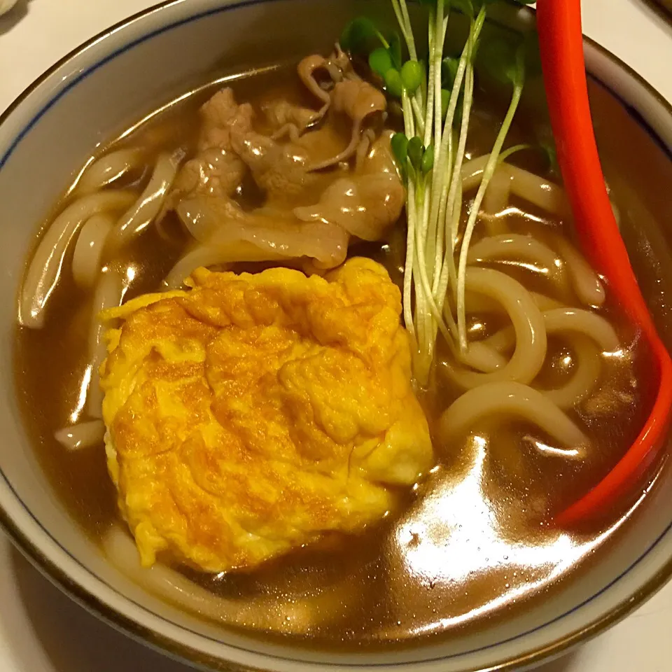 肉うどん玉子のせ(◍•ڡ•◍)❤|いつみさん