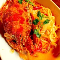 Crab and seafoods tomato pasta!😍|Rina Rahanoishさん