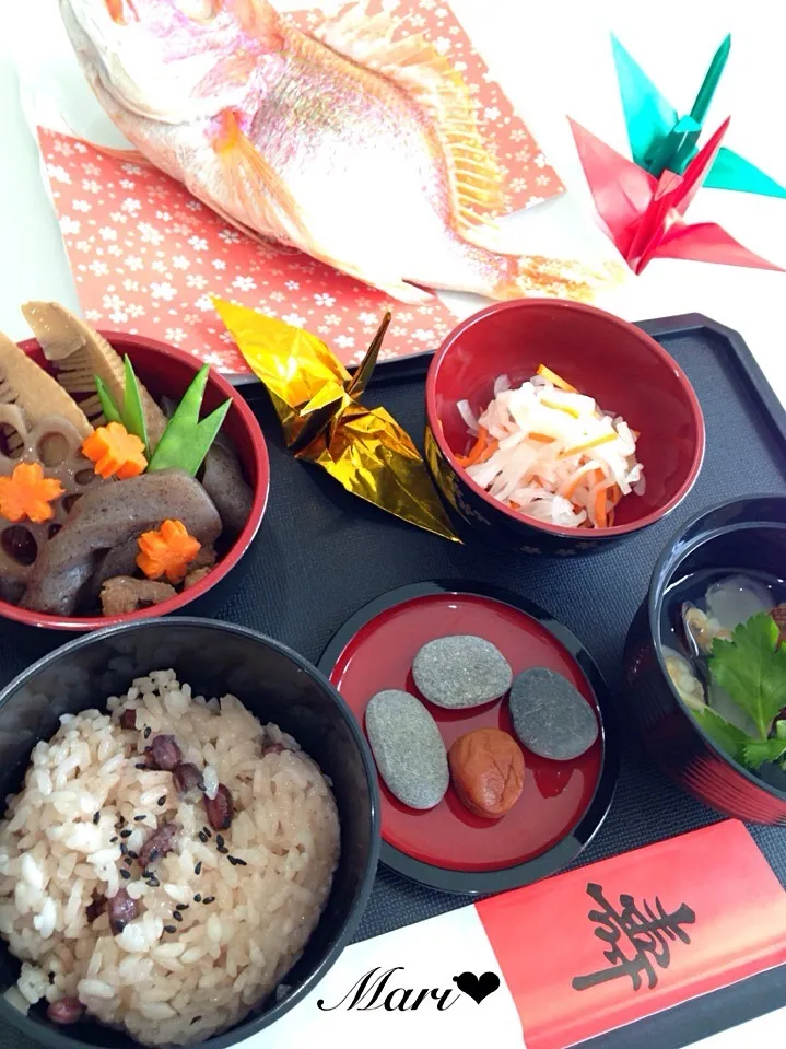 次女Macoお食い初め✧生後100日のお祝い◌⑅⃝*॰ॱ|Mariさん