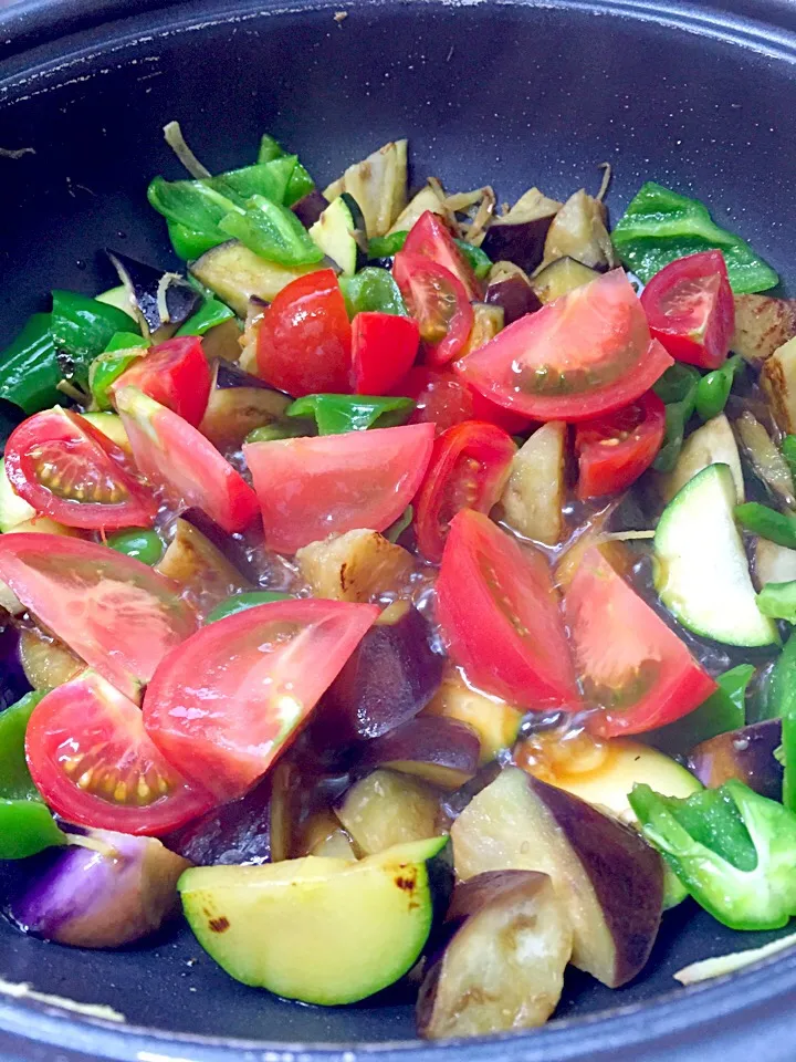 まゆさんさんの料理 夏野菜の酢醤油炒め|まゆさんさん