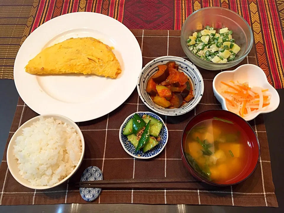 きのこのオムレツ定食|あーしょかぽんさん