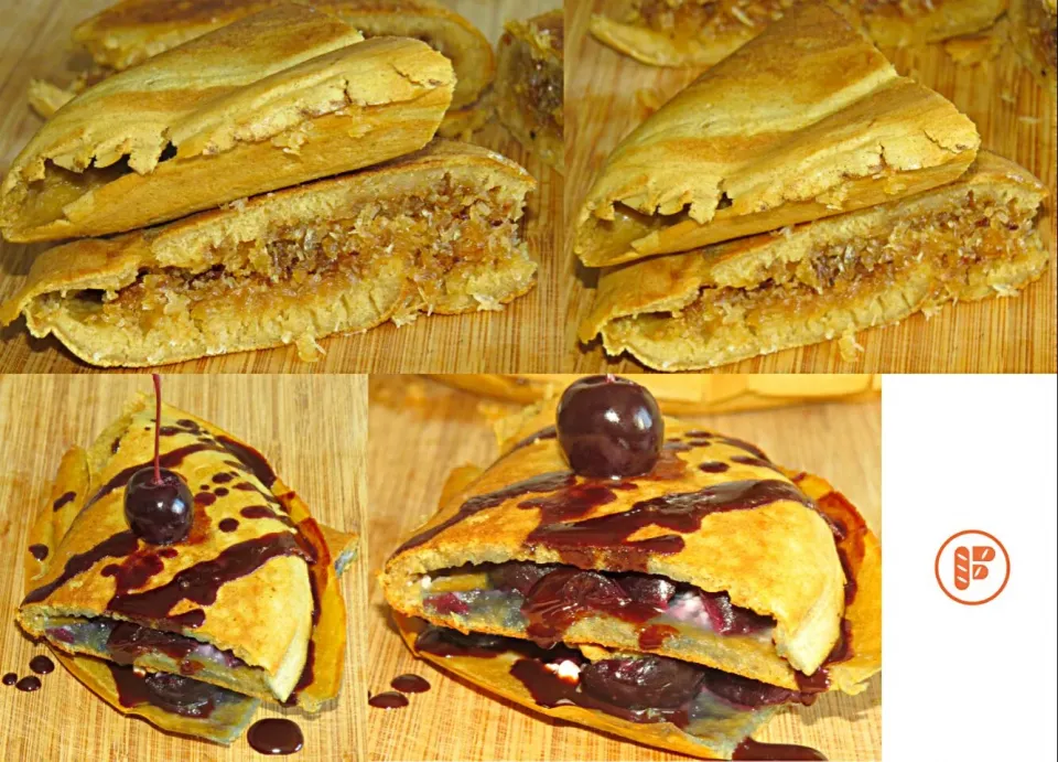 Apam Balik (Turnover Pancake) w/ Flambéed Cherries Chocolate Syrup &amp; Coconut Palm Sugar|Daniel Limさん