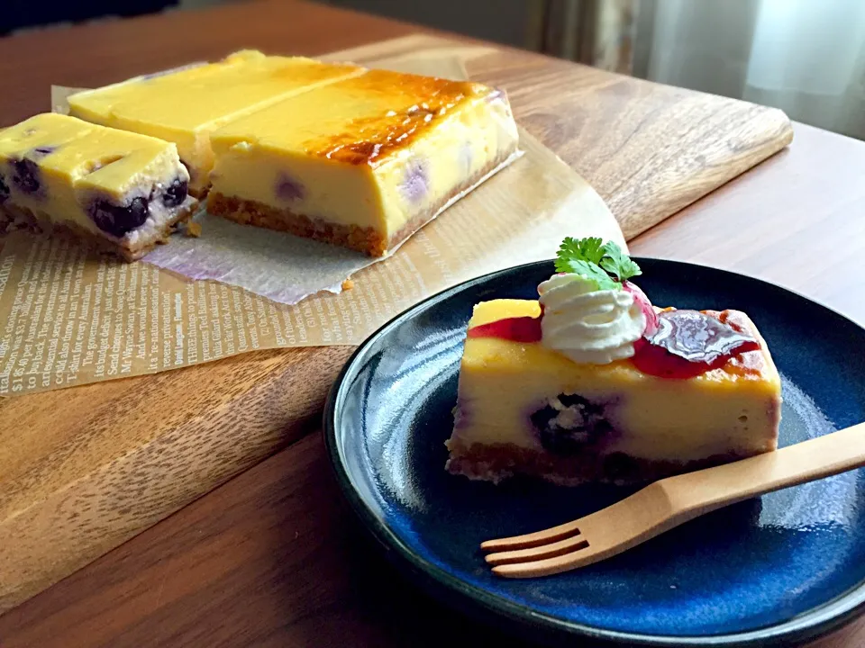 reiさんの料理 生地は材料を混ぜるだけ٩꒰ ´ᆺ`꒱۶簡単ブルーベリーチーズケーキ|Mikikoさん