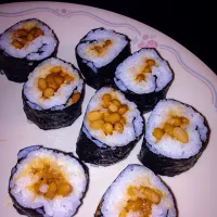 Snapdishの料理写真:納豆巻き 「fermented soybeans sushi roll」|IV Excelsisさん