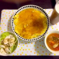 かに玉and鶏サラダand燃焼スープ|しぶみぃさん