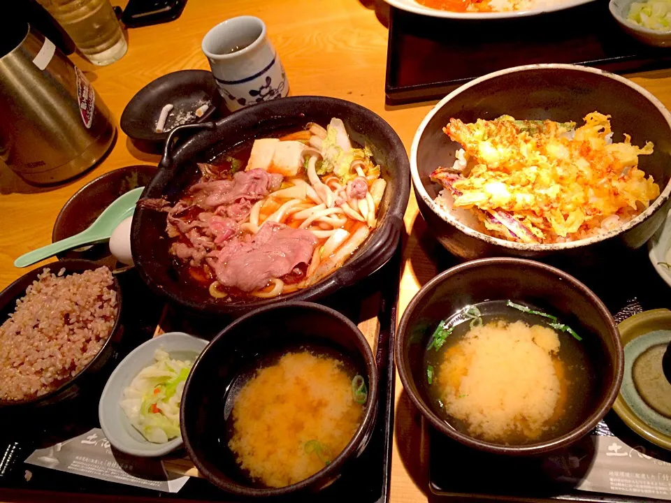 天丼とすき焼き定食|Suguru Niiさん