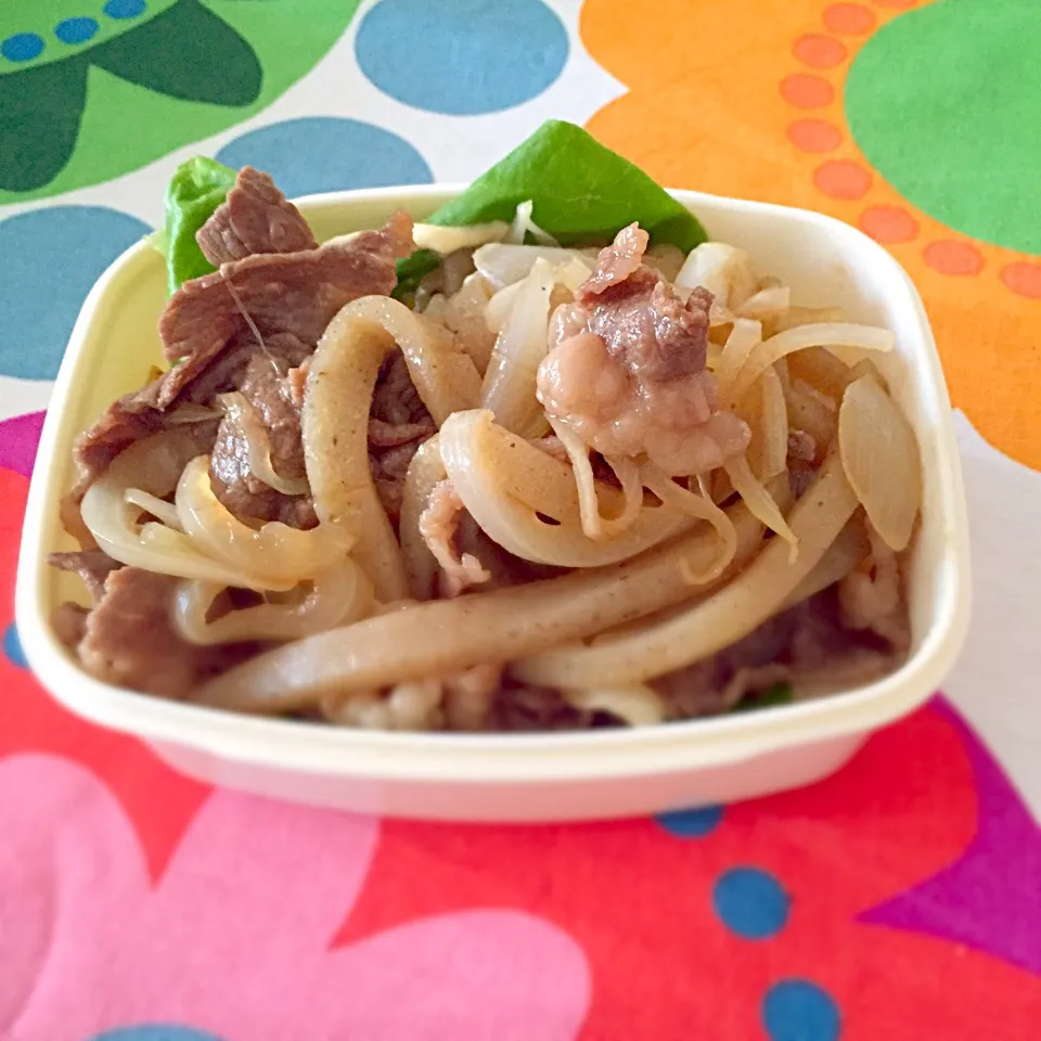 娘の練習前の腹ごしらえ牛マヨ丼´◡`|さくたえさん