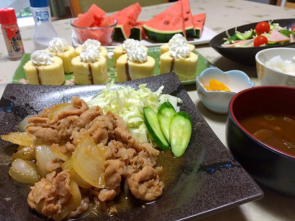 生姜焼き定食❤️|makoさん