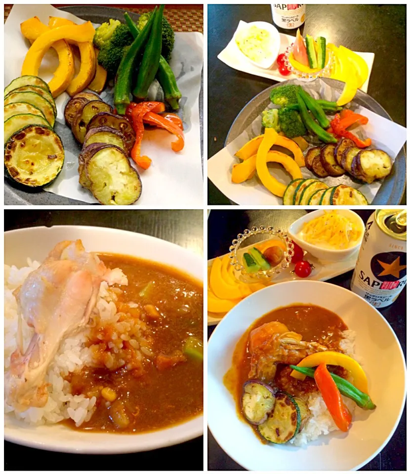 Snapdishの料理写真:Spicy Chicken Curry w/summer vegetable🔥ｽﾊﾟｲｼｰﾁｷﾝｶﾚｰ 夏野菜添え|🌈Ami🍻さん