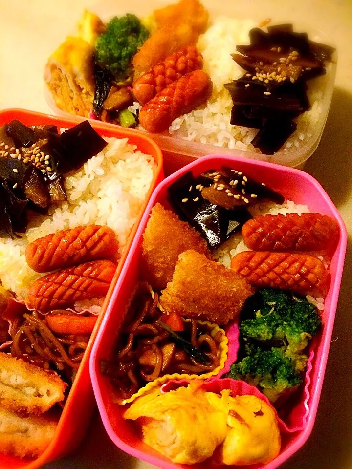 Snapdishの料理写真:三人のお弁当|りんさん