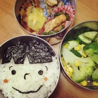 Snapdishの料理写真:今日のお弁当♪ 顔弁|チエコさん