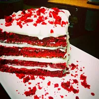 Snapdishの料理写真:Four layered Red velvet cake #redvelvet #cake|Alister Mendonzaさん