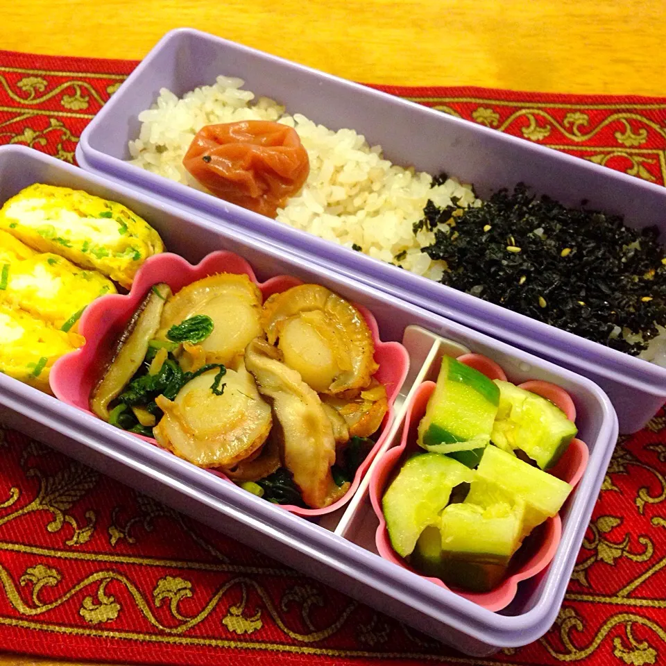 帆立と空芯菜のソテー弁当|もえさん