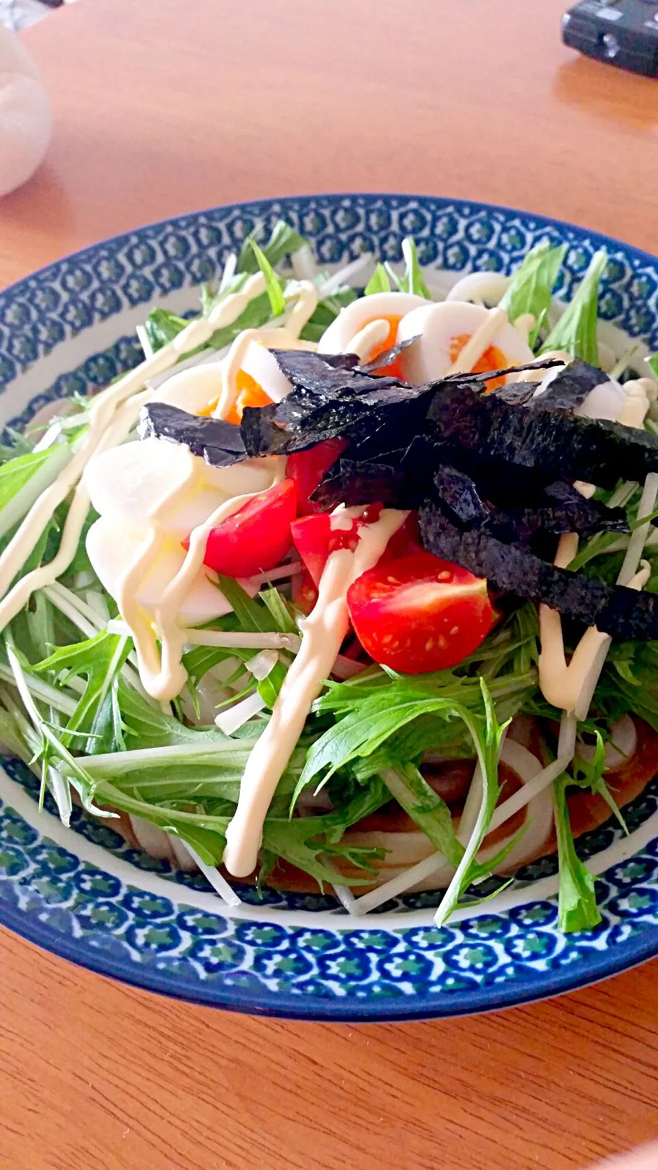 ランチに水菜たっぷりサラダうどん|ゆうちゃんさん