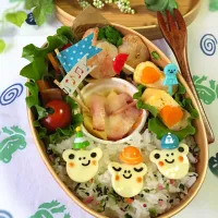 ゆっぴーのお弁当『🐸かえる3兄弟』