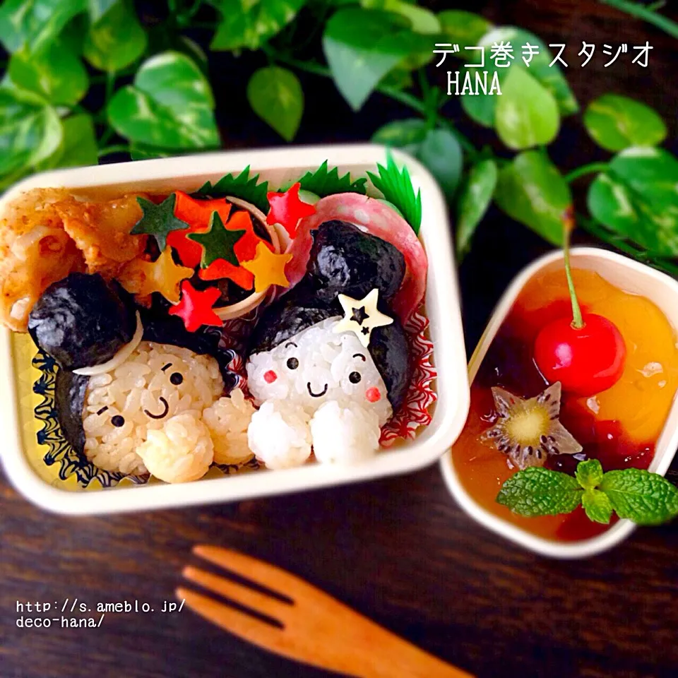 『お星様いっぱい織姫と彦星』の子ども弁当|さとみ (satomi_foodart)さん