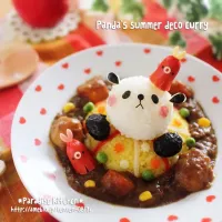 夏だ！カレーだ！ぷかぷか海水浴パンダちゃんのデコカレー