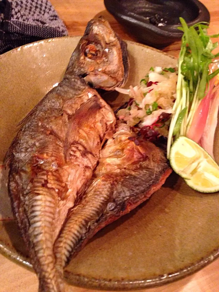 鯵の開き揚げ焼き 鬼おろし酢橘大根添え|ヌシさん