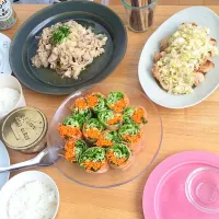 生春巻きと鶏肉ネギだれと大根と豚肉|みほさん