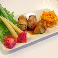 Snapdishの料理写真:野菜の肉巻き|まんぼさん