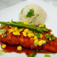 Snapdishの料理写真:homemade salmon teriyaki|Christine Liaw 廖品廷さん