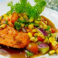 Snapdishの料理写真:homemade seared salmon|Christine Liaw 廖品廷さん