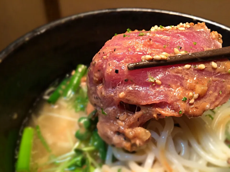 きはだ鮪の胡麻くるみ和えそうめん4|半田手延べそうめんの店 阿波や壱兆さん