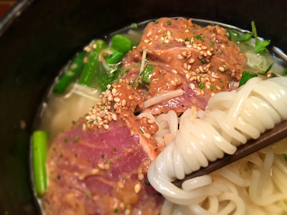 きはだ鮪の胡麻くるみ和えそうめん3|半田手延べそうめんの店 阿波や壱兆さん