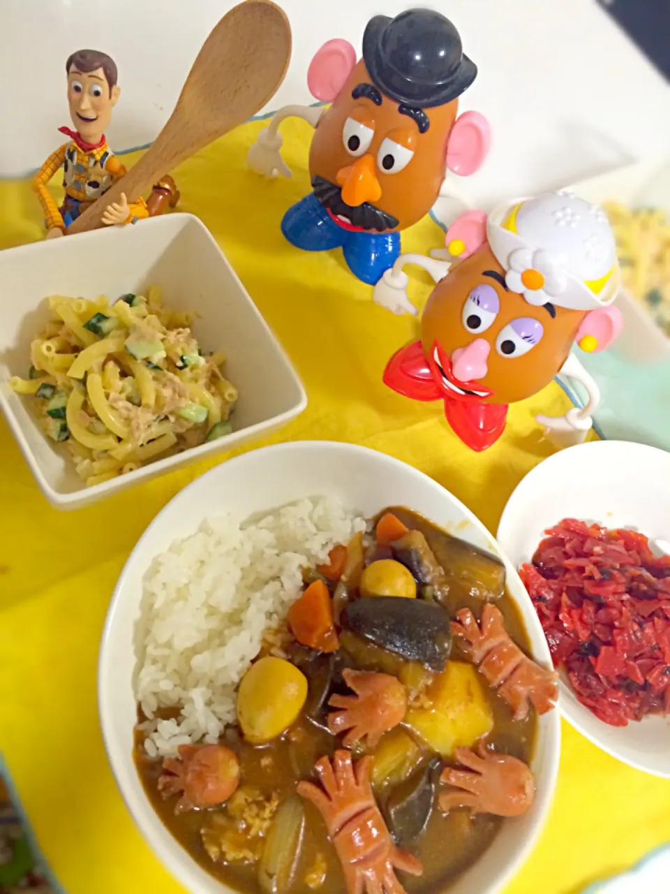 今日の晩ご飯                                 カレーライス    マカロニサラダ|おくるまさん