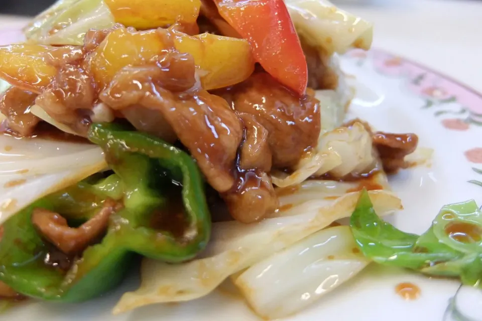 3皿目にキャベツと豚肉の味噌炒め～♪
嫌いなパプリカもがんばって食べた(≧∀≦)|深夜特急fさん