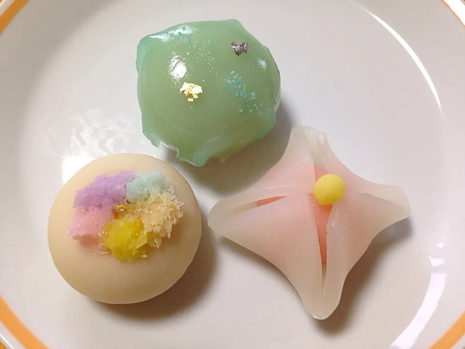 Snapdishの料理写真:上生菓子                                             織姫  天の川  彦星|ちゃみこさん