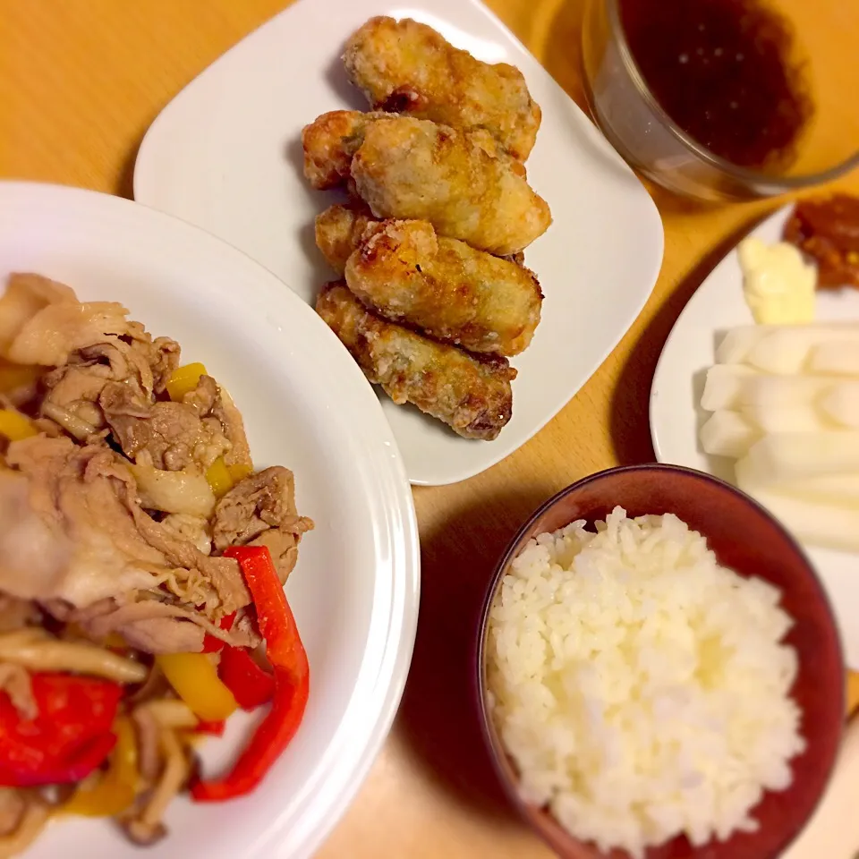 Snapdishの料理写真:2015.7.4 夕飯|2015kakeiyarikuriさん