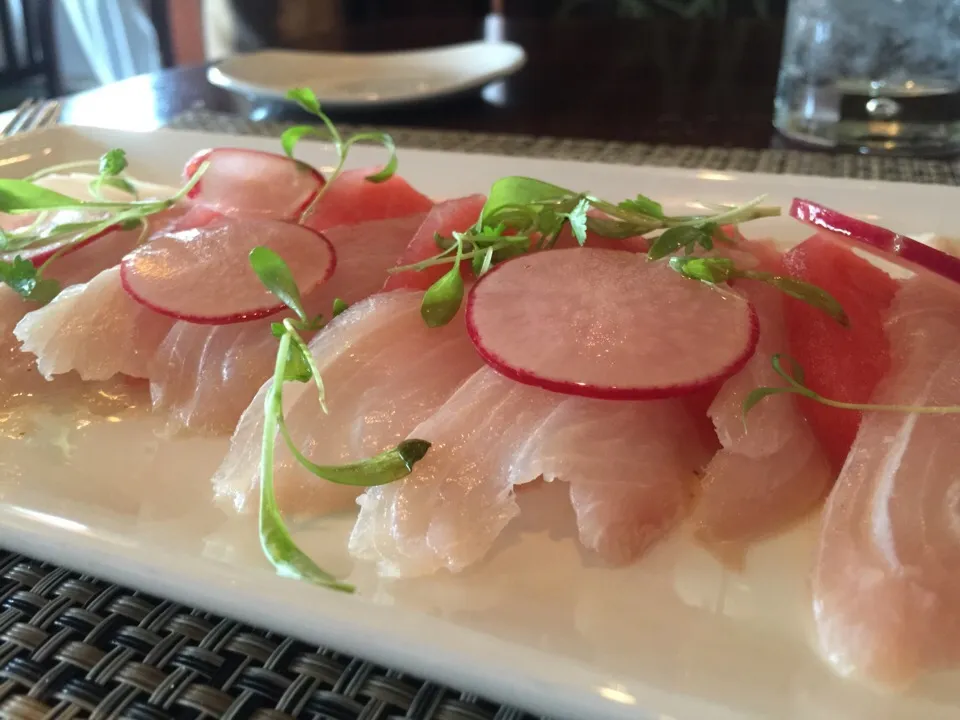 Corbin crudo with watermelon and micro greens|Kkartsさん