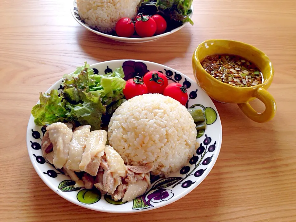 Snapdishの料理写真:炊飯器ひとつで♡シンガポールチキンライス|Miki  Asakuraさん