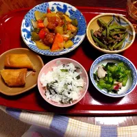 Snapdishの料理写真:酢豚 春巻き|ののさん