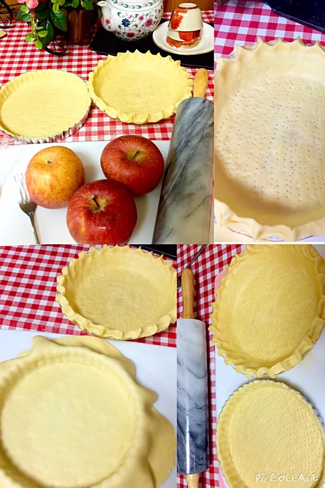 Making some apple pie requested by my little princess it's good got 5apples in the basket slicing the 2apples now (*^_^*) it's been long time not baking apple p|Babyluv Cabrera Ocampoさん