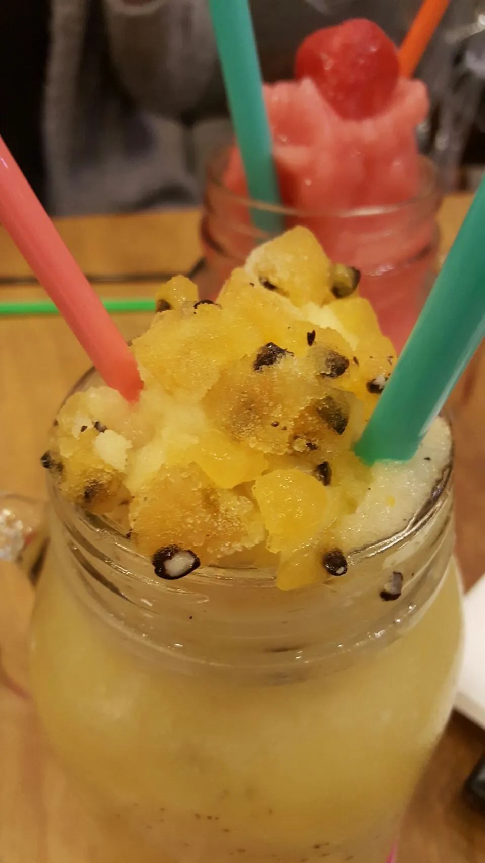 Snapdishの料理写真:Passion fruit slush. Just ice and passion fruit blended together,  with just a bit of water added.  Cools you down and keeps you feeling hydrated #summersnacks |Dolly Chanさん