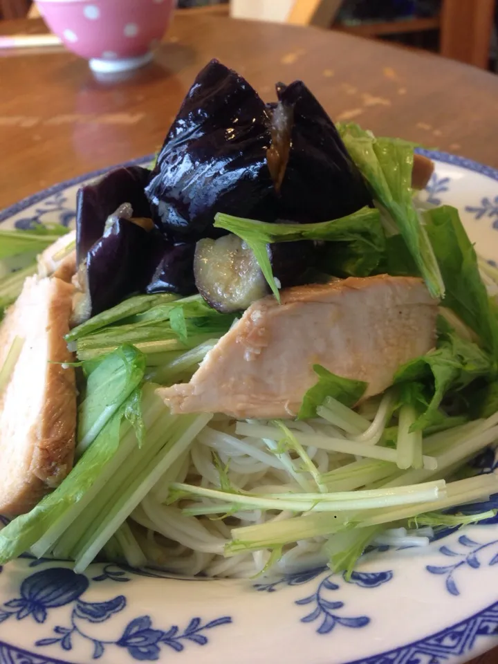 揚げ茄子そうめん|さんだーさん