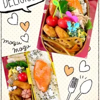 Snapdishの料理写真:愛妻弁当💕息子弁当|Bigmamaさん