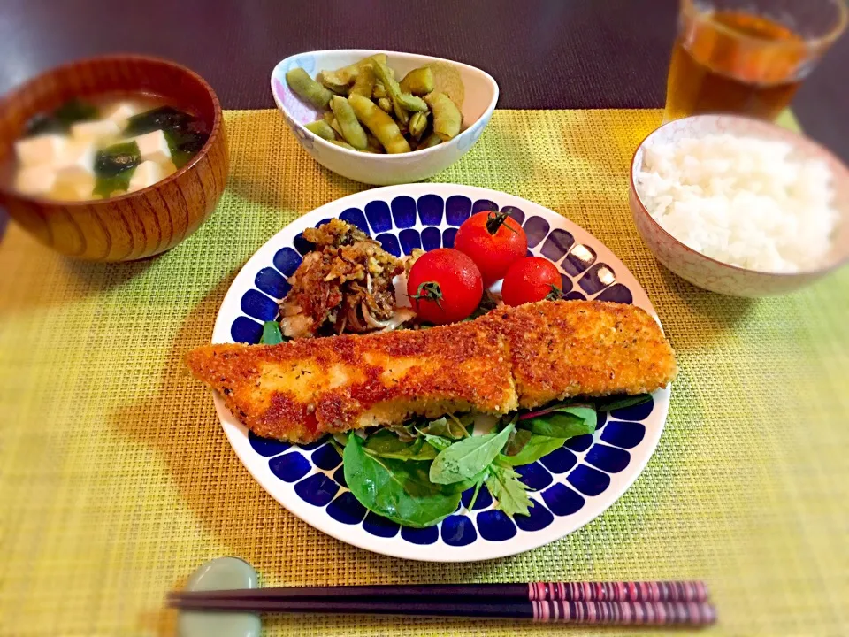 サーモンと舞茸の香草パン粉焼き|Akiko Furukawaさん