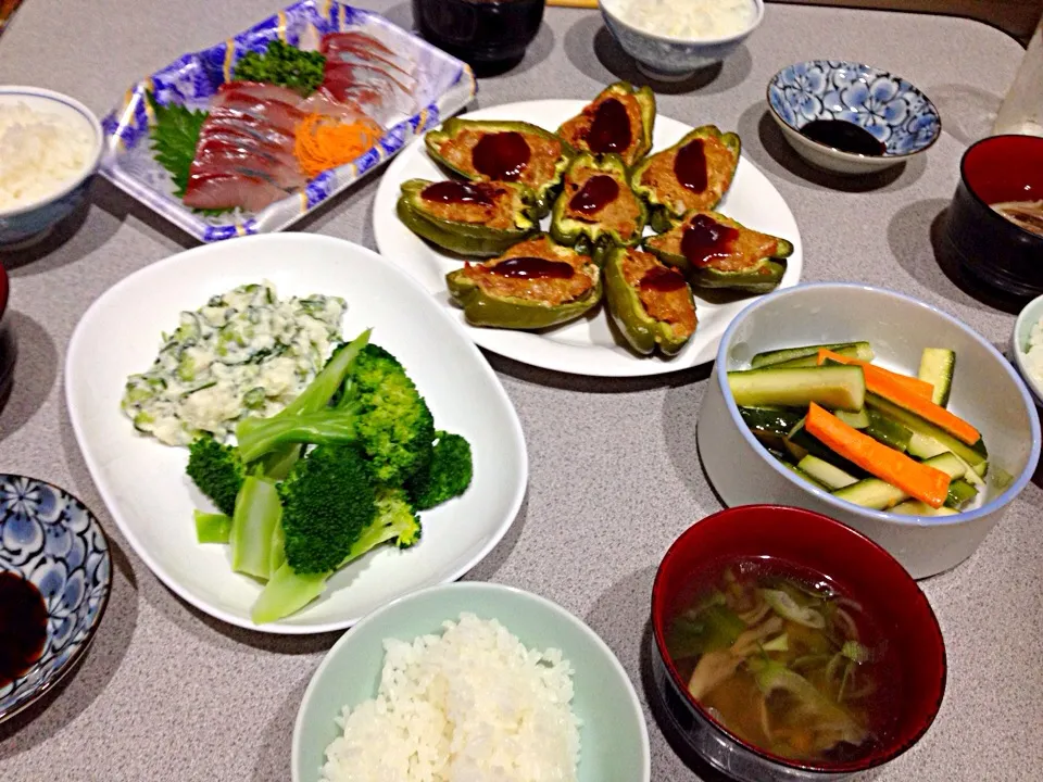 Snapdishの料理写真:Today's Dinner 'ピーマンの肉詰め☆♪|viviさん